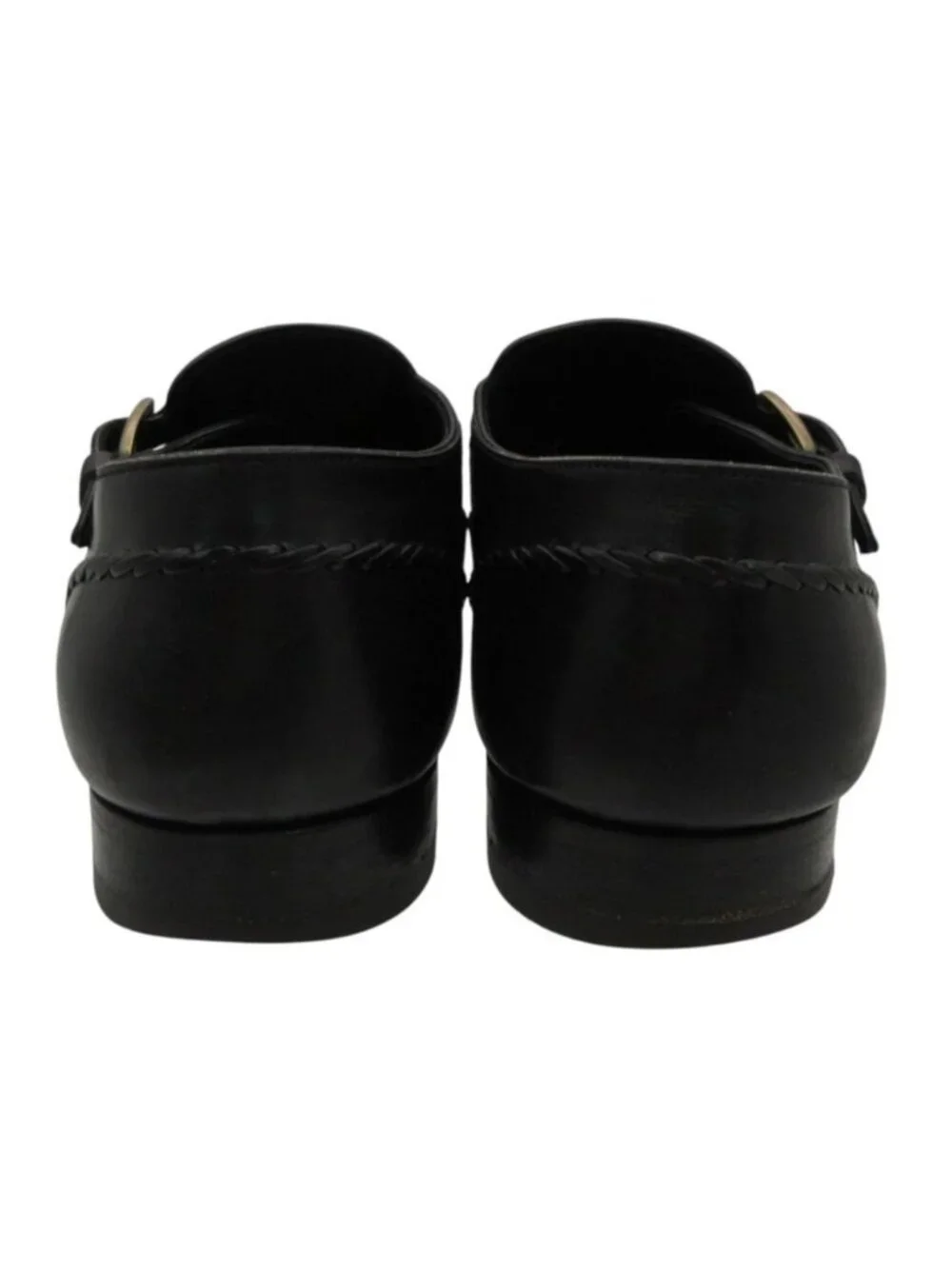 Louis Vuitton Dress Shoes Business Single Monk Strap Leather Black 6.5